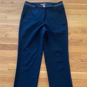 ESSENDI Womens Black Slim Style Striped Leather Pockets Dress Pants Bottom Sz 4